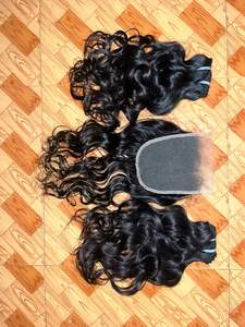 Extensions de cheveux naturels indiens bruts et closure en dentelle HD, cheveux humains vierges lisses à trame unique, à coudre 4x4 5x5 6x6 - Product Image 4