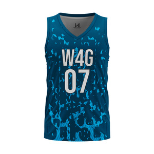 Maillot de basket-ball unisexe personnalisé, impression sublimée, évacuation de l'humidité, sans manches, col en V, vêtements de sport pour adultes - Product Image 2