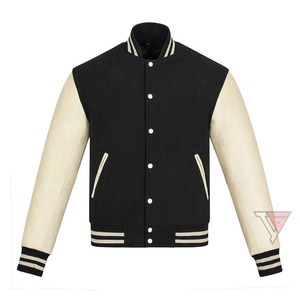 Chaquetas Letterman de Lona de Invierno con Nombre de Equipo Personalizado |   Chaqueta Personalizada con Botones de Cuerno y Logotipo Universitario Estándar Profesional - Product Image 1