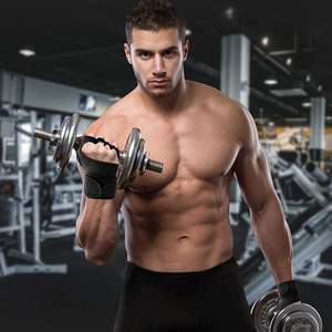 Gants de sport demi-doigts en néoprène noir avec sangle de poignet réglable unisexe pour musculation et fitness - Product Image 4