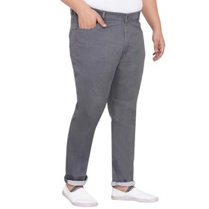 Jean en denim pour homme, grande taille, coupe ample, rigide, déchiré, jambe droite, vintage, été, délavé, personnalisé, qualité export, OEM, neuf - Product Image 3