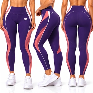 women high waist yoga <b>leggings</b> turquoise cyan blue mint contrast panel <b>butt</b> <b>lifting</b> athletic tights pants custom logo supplier - Product Image 6