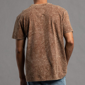 T-shirt délavé à l'acide de qualité supérieure pour hommes, léger, couleur personnalisée, décontracté - Product Image 4