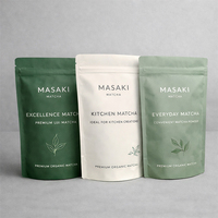 Sachets Doypack Personnalisés en Plastique Refermables Anti-odeur et Anti-humidité pour Poudre de Matcha et Thé Vert