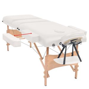Premium Product Ensemble table et tabouret de massage blancs pliants à 3 zones de 3.9 ''d'épaisseur - Product Image 4