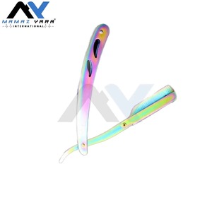 Navaja de Afeitar Recta de Acero Inoxidable con Bloqueo de Seguridad, Cuchilla Única, Herramienta Profesional para Barbería y Peluquería, Empaque Personalizado - Product Image 4