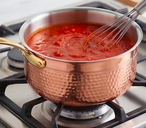 Hammered Copper Sauce <b>Pans</b> With Lid Handmade Classic Design For Kitchenware Tableware Dining And Hotel Use - Product Image 3