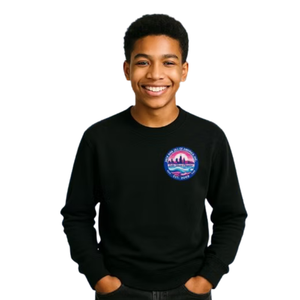 Sweat-shirt noir à col rond pour garçons, pull décontracté à manches longues, streetwear quotidien, vêtements confortables pour un style de vie actif - Product Image 1