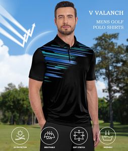 Men's Black Striped Golf <b>Polo</b> T Shirt Custom OEM Men Brand Quality Polyester New Sublimation Pattern Print Dry Fit UPF 50+ <b>Sport</b> - Product Image 2