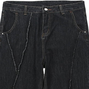 Men Urban Loose Fit Baggy Jeans Wide Leg Washed Denim Casual <b>Hip</b> Hop Streetwear Pants - Product Image 6