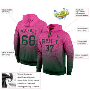 Sudadera Deportiva Personalizada con Degradado Rosa Marino, Sudadera con Capucha Sublimada a un Precio Razonable con OEM - Product Image 2