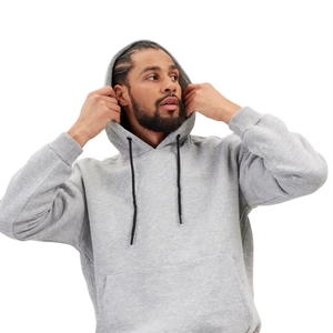 ชุดวอร์มแบบสวมใส่ได้ทั้งชายและหญิง สีเทาเฮเธอร์ดิจิตอล สำหรับฤดูหนาว ผ้าฝ้ายฟลีซ เสื้อสเวตเชิ้ตและกางเกงจ็อกเกอร์ ชุดลำลองสำหรับเล่นกีฬา รับผลิตแบบ OEM ODM - Product Image 2