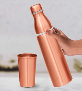 Bouteille d'eau en cuivre pour la cuisine, la table et les voyages – Qualité supérieure, personnalisable - Product Image 1