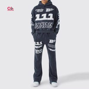 Survêtements pour hommes à col rond, sérigraphiés, effet délavé à l'acide, personnalisables, qualité supérieure, meilleures ventes, vente en gros - Product Image 1