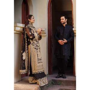 Haut et bas de soirée de créateur avec Dupatta Taille 2XL - Product Image 5