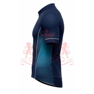 Ensemble maillot et short de cyclisme pour homme, bleu avec accents turquoise, respirant, en polyester, design sans couture, pour adultes - Product Image 5