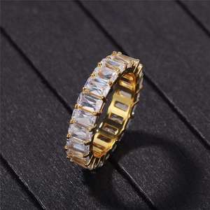 Anillo de Diamantes de Plata 925 para Mujer, Corte Baguette, Color D, Diamante Cultivado en Laboratorio, Estilo Clásico de Compromiso - Product Image 2