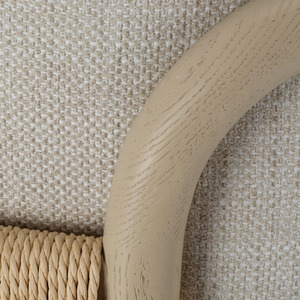 Modern Upholstered <b>Bar</b> <b>Stool</b> Solid Wood Counter Chair Armchair Beige Seat <b>Black</b> Frame for Hotel Kitchen Island - Product Image 5