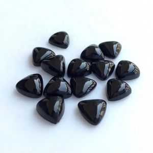Cabujón de Ónix Negro Natural AAA de 12mm, Trillón Liso con Reverso Plano, Gema Suelta, Comprar Online a Precio de Fábrica al por Mayor, ¡Gran Oferta! - Product Image 1