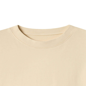 T-shirt en coton beige pour homme, manches courtes, col rond, coupe ample avec motif, vêtement décontracté, jersey tricoté, séchage rapide, respirant - Product Image 3