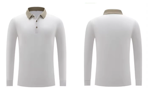 Polo de Trabajo Personalizado 100% Poliéster de Manga Larga con Logotipo Bordado, Cuello Estampado, Color Sólido, Anti-Pilling, Talla 5XL, Tejido de Punto para Primavera/Otoño - Product Image 2
