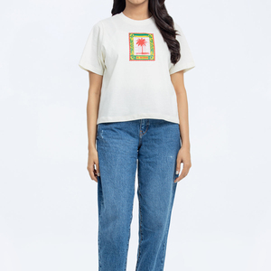 เสื้อยืดคอวีแขนสั้นผ้าฝ้ายสำหรับผู้หญิง รุ่นใหม่ สีพื้น สวมใส่สบาย ระบายอากาศได้ดี เป็นมิตรกับสิ่งแวดล้อม น้ำหนัก 120 กรัม ทรงปกติ สไตล์ฤดูใบไม้ผลิและฤดูร้อน - Product Image 5