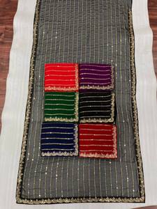 Bollywood Design Modern Style Georgette with 5mm Sequins Embroidered <b>Saree</b>- Silk <b>Blouse</b> Collection Wholesale Supply - Product Image 6