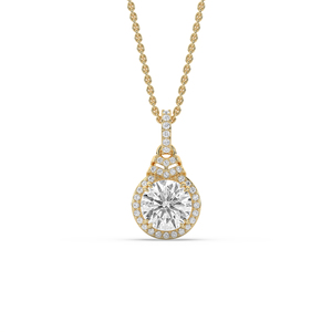 El Mejor Colgante de Diamante Cultivado en Laboratorio de 2 Quilates, Corte Redondo, Plata 925, Oro, Estilo Único, Ligero, Colgante de Compromiso para Mujer - Product Image 5