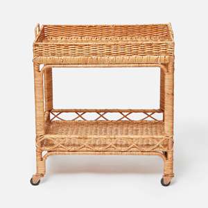 Beautiful rattan cake bar cart hand-crafted cocktail carts <b>serving</b> <b>trolley</b> parties accessory - Product Image 1