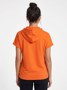 เสื้อยืดแขนสั้นมีฮู้ดสำหรับผู้หญิง เสื้อผ้าออกกำลังกาย เสื้อยืดมีฮู้ดแบบซิปสั่งทำพิเศษสำหรับผู้หญิง - Product Image 6