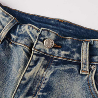 Jeans en denim d'hiver de luxe pour hommes, coupe droite, design personnalisé, délavé, effet usé, déchirures, effet empilé, coupe classique