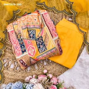 Conjunto de Kurti-Pant y Dupatta sin mangas, de satén modal de alta calidad con diseño estampado, corte redondo y acampanado, a precio de mayoreo. - Product Image 4