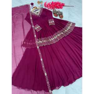 เสื้อปาร์ตี้สวยๆของผู้หญิงกับชุด lehenga & dupatta ที่หรูหราและมีสไตล์ - Product Image 5