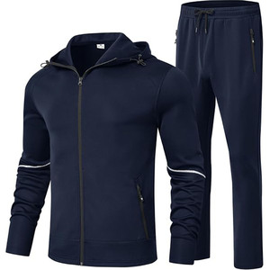 Conjunto Deportivo para Hombre, Gris Granate, Ecológico, Talla Grande, Corte Holgado, Sudadera con Cierre Completo y Pantalones, Transpirable y Ligero - Product Image 2