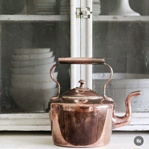 Handmade Matte Copper <b>Tea</b> <b>Kettle</b> with Strong Handle Vintage Style Water Boiler Pot for Kitchen Home Décor and Premium Gift Use - Product Image 6