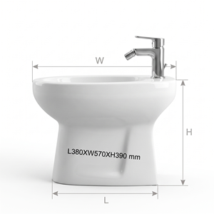Cuvette de toilette monobloc en céramique blanche, anti-bactérienne, moderne, à poser au sol, pour salle de bain, sanitaires - Product Image 3