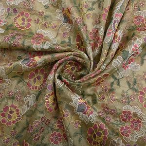 Tela de encaje floral de malla de georgette de calidad exportación con bordado maltado premium para vestidos de novia y prendas de ocasión. - Product Image 4