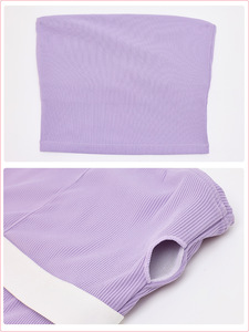 เสื้อกล้ามถักสีขาวสำหรับผู้หญิง ไม่มีสายรัด สีพื้น มีโลโก้ด้านหน้า สไตล์ลำลอง ผ้ายืดผสมคอตตอน - Product Image 4