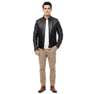 2026 Fashion Men's Genuine Leather Breathable Vintage Winter <b>Warm</b> Stand Collar <b>Jackets</b> - Product Image 1