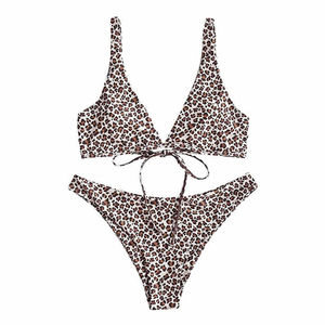Women 2 Piece Bikini <b>Swimsuit</b> Set <b>Push</b> <b>Up</b> High Quality Customized Colors Front Logo Print Plaid Quick Dry Breathable Adjustable - Product Image 1