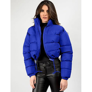 Hot Sale Women <b>Cropped</b> <b>Puffer</b> <b>Jacket</b> Comfortable and Fashionable Winter Wear with Hooded Collar Latest High Street Design - Product Image 3