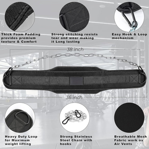 Dipping <b>belt</b> for gymnastic strength training ergonomic leather dipping <b>belt</b> for back safety - Product Image 4