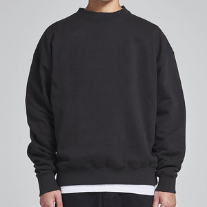French Terry <b>Sweatshirt</b> Pullover Acid Wash Unisex Crewneck <b>Oversized</b> <b>Vintage</b> Mock Neck <b>Sweatshirt</b> for Men MADE BY HS - Product Image 3