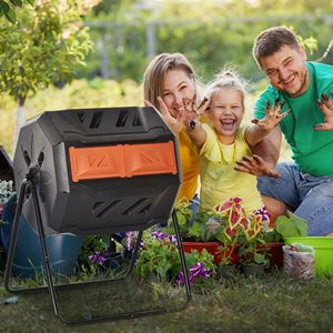 Compostiera Rotante da Esterno a Doppia Camera da 165 Litri, Aratore per Compost a 360 Gradi, Compostiera Rotante a Doppia Camera - Product Image 3