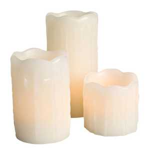Juego de 3 Portavelas de Pilar Color Marfil, Resistentes al Calor, para Decoración del Hogar - Product Image 1