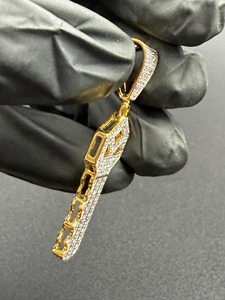 Colgante de llave chapado en plata 925 con diamantes de corte brillante redondo, estilo hip-hop, joyería para uso diario, diamantes cultivados en laboratorio de color G. - Product Image 5