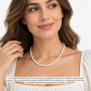 Collier artisanal vintage en argent sterling 925 plaqué or 18 carats avec perles d'eau douce ovales pour mariage et fêtes - Product Image 4