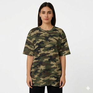 เสื้อยืดลายพรางเปลือกไม้สีชมพูสำหรับผู้หญิง ใส่สบายๆ ในฤดูร้อน ชุดลำลองครึ่งตัวสำหรับผู้หญิง - Product Image 2