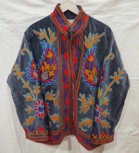 Women's Cotton Embroidered <b>Mandarin</b> <b>Collar</b> <b>Jacket</b> Full Sleeve Autumn Hand Embroidery Design Coat - Product Image 1