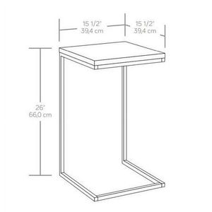 Mesa auxiliar de metal en forma de C con acabado en nogal Canyon para sala de estar - Product Image 3